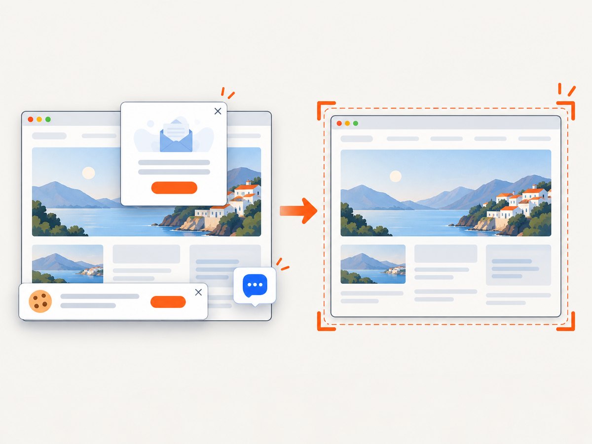 Cleanup before capture keeps responsive screenshots focused on page content.