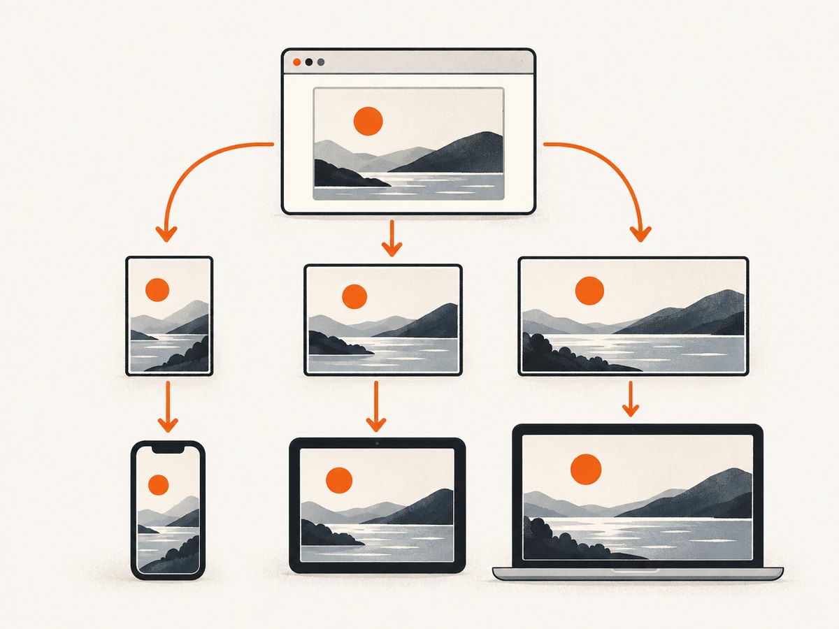 Responsive candidates let the browser choose a source that matches the rendered slot and pixel density.