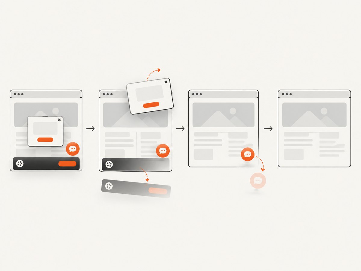 Consent banners, popups and chat widgets can be cleared before capture.