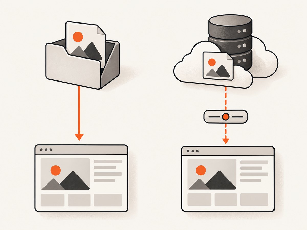 Use a static import for a module-owned local asset, or configure an allowed URL pattern for a remote image.