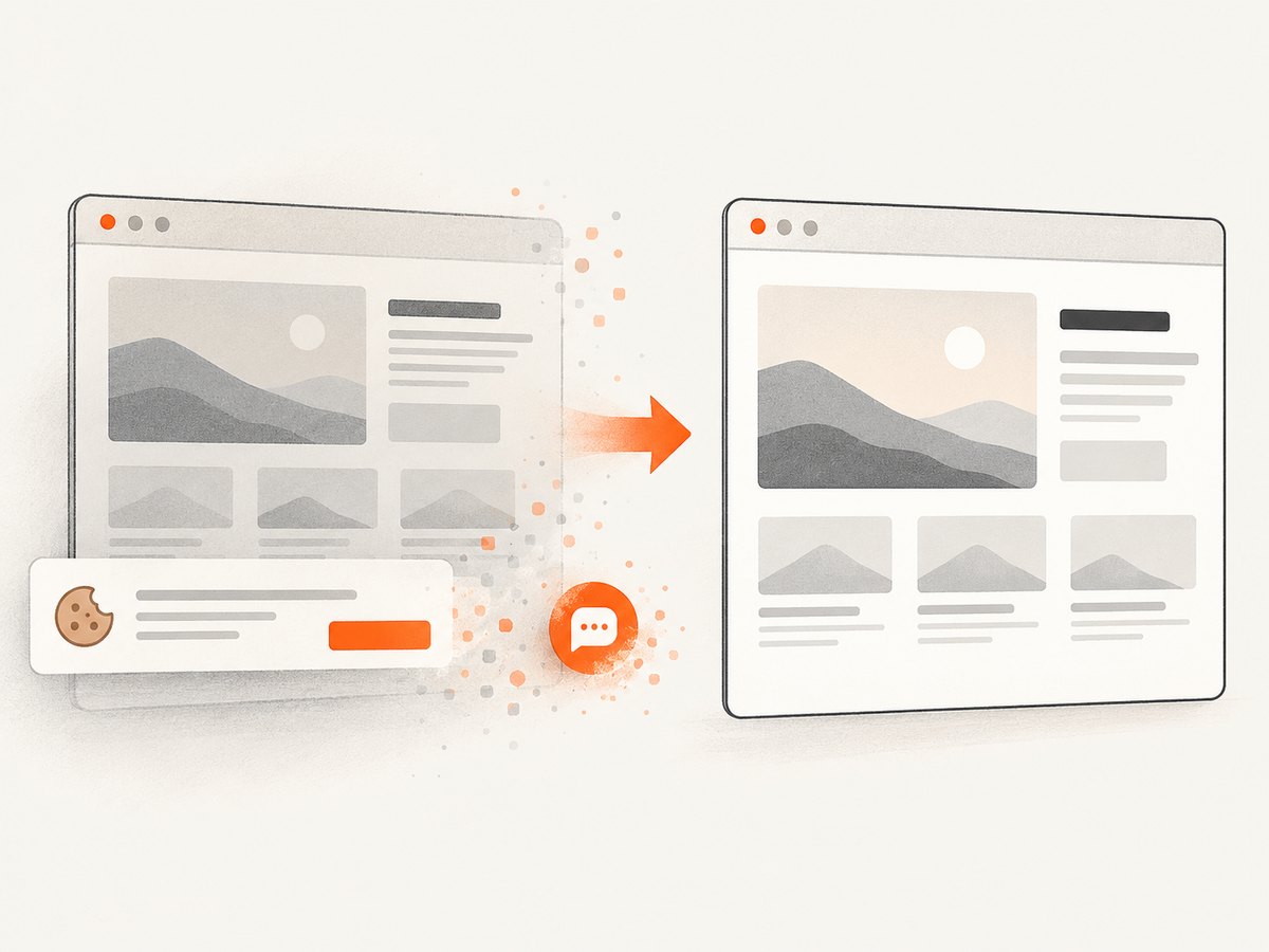 A website screenshot service can remove common overlays before returning a page capture.
