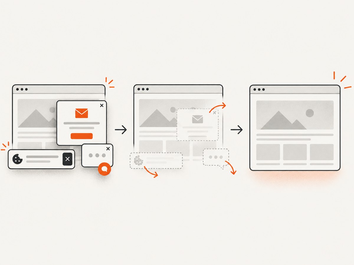 A capture service can clean common consent and overlay elements before producing an asset.