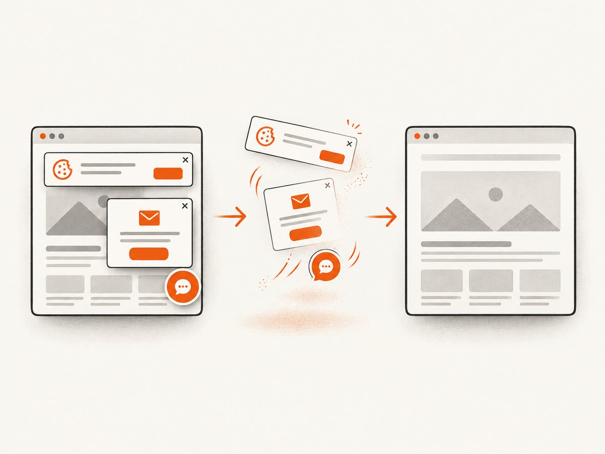 A website capture service can clean common overlays before producing an image, a separate workflow from printing a screenshot.
