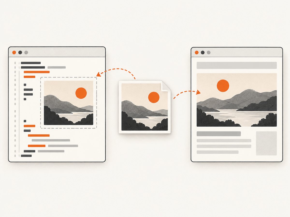 A downloaded image asset and a screenshot of its rendered page serve different purposes.