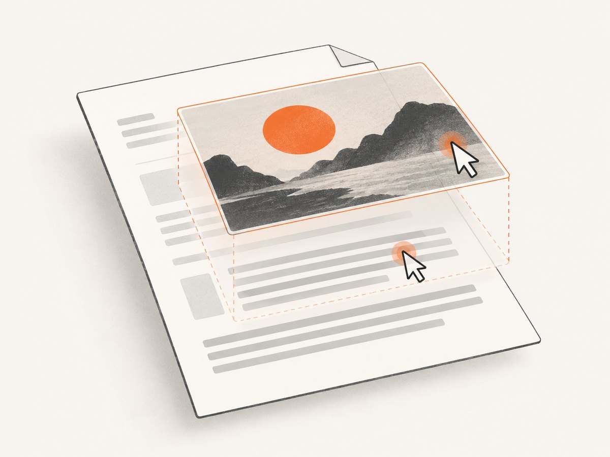 A selection preference can decide whether overlapping image or text content is chosen.