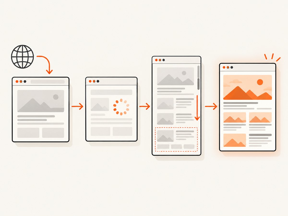 A reliable capture waits for visible content and lazy-loaded resources before saving the image.
