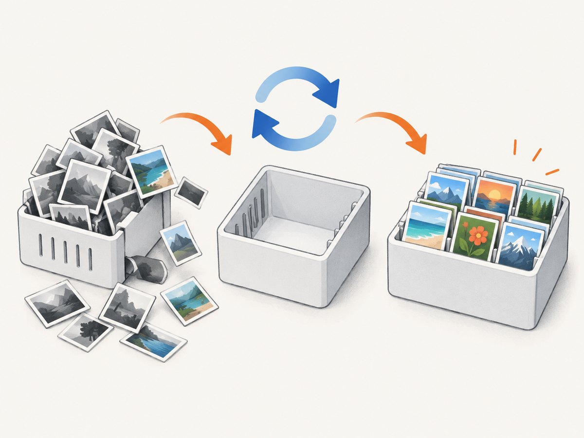 Clearing the cache removes previews; Explorer rebuilds them when the folder is opened again.