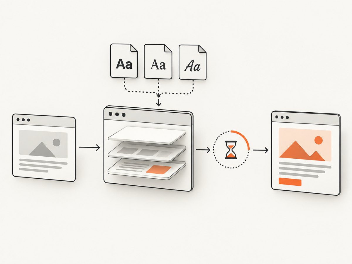 A dependable capture waits for the browser to finish loading and activating the web font before recording pixels.