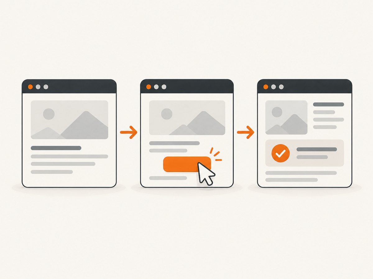 A reliable script navigates, interacts through a locator, and checks the visible outcome.