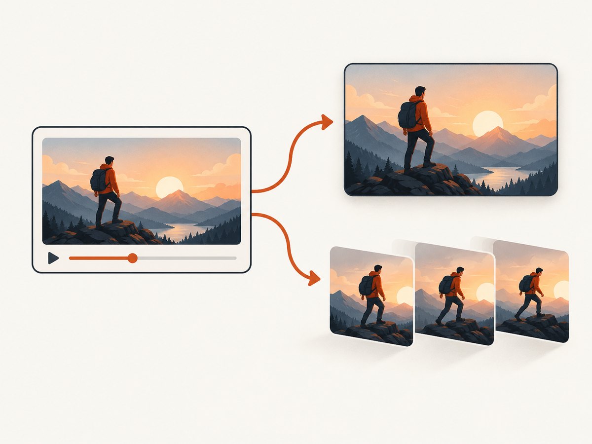 A custom thumbnail is a still; the video preview is a separately selected three-second clip.