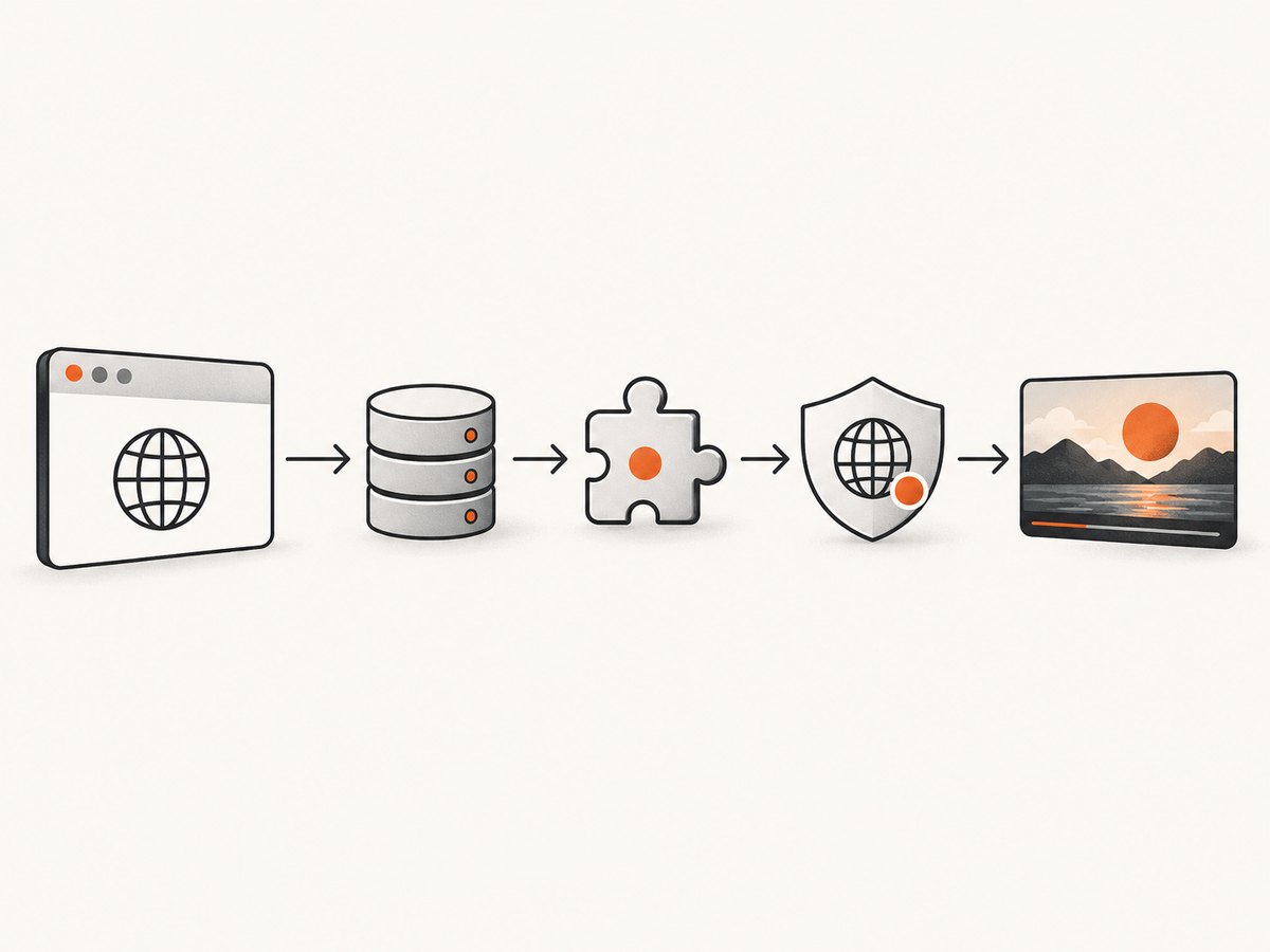Compare the browser, extension, cache, and network layers to find where thumbnail requests stop.