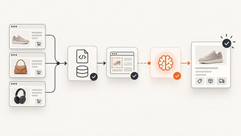 Zero-Shot E-Commerce Scraping: Call the LLM Last