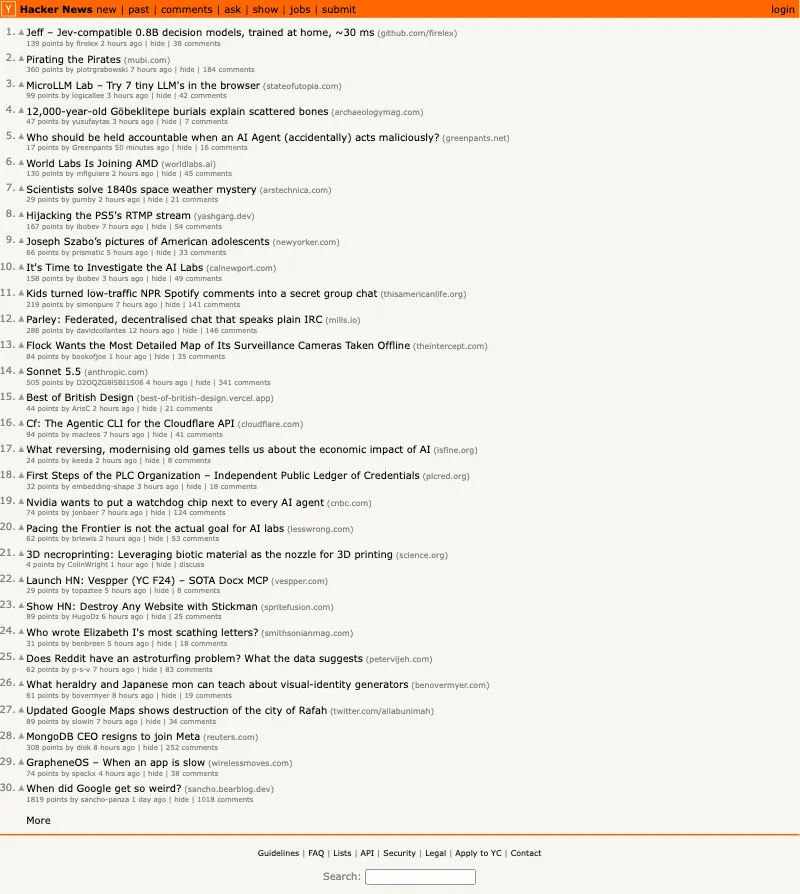 One element: news.ycombinator.com